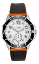 Relógio Masculino Mondaine Tachymeter Prata Silicone Preto Preto Laranja Branco