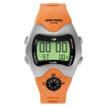 Relógio Masculino Mormaii Esportivo Prova D'Água Digital Bússola Laranja MO1324AB/1L