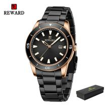 Relógio Masculino Movimento Quartzo Elegante Aço Inoxidável Impermeável