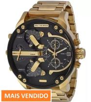 Relógio Masculino Mr. Daddy Dz7333 Dourado Card, Manual, Cx e NotaF - Diesel