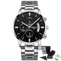 Relógio Masculino Nibosi 2309 Analógico Prata/Preto Relógio Masculino Nibosi 2309 Analógico Prata/Preto