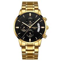 Relógio Masculino Nibosi Dourado 2309 Fundo Cronografo Inox