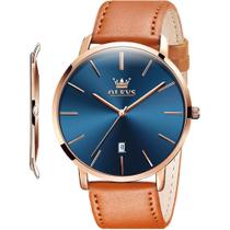 Relógio masculino OLEVS, ultrafino, minimalista, impermeável, marrom Relógio masculino OLEVS, ultrafino, minimalista, impermeável, marrom