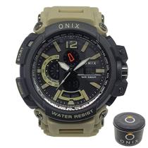 Relógio Masculino Onix AnaDigi OX124 Bege e Preto