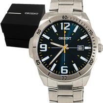 Relógio Masculino Orient Aço Prata Mostrador Azul Original Resistente à Água RO1394D2SX