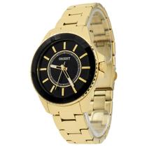 Relogio Masculino Orient Analogico Aço Inoxidavel Dourado Mostrador Preto Original Resistente a Agua 1 Ano de Garantia MTSS0001P1KX