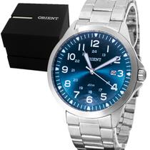 Relogio Masculino Orient Analogico Aço Inoxidavel Prata Calendario Social Original Resistente a Agua 1 Ano de Garantia RO1380P2SXX