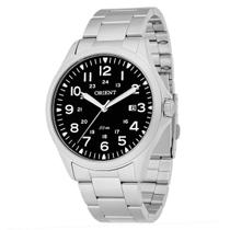 Relogio Masculino Orient Analogico Aço Inoxidavel Prata Calendario Social Original Resistente a Agua 1 Ano de Garantia