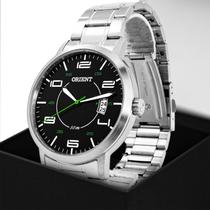 Relogio Masculino Orient Analogico Aço Inoxidavel Prata Mostrador Casual Calendario Original Resistente a Agua 1 Ano de Garantia