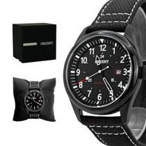 Relogio Masculino Orient Analogico Aço Inoxidavel Preto Nylon Solartech Original Resistente a Agua 1 Ano de Garantia MPSN1003P2PB