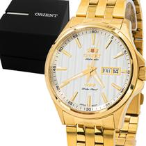 Relógio Masculino Orient Automático Dourado Aço Prova D'água Social Garantia 1 ano RO469GP043FS1KX