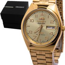 Relógio Masculino Orient Automático Dourado Casual Prova D'Água Garantia 1 Ano 469GP083FC2KX