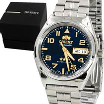 Relógio Masculino Orient Automático Prata Azul Original Prova D'água Garantia 1 ano RO469SS083FD2SX
