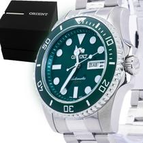 Relógio Masculino Orient Automático Prata Verde Social Prova D'água Garantia 1 ano ROF49SS027E1SX