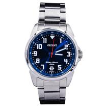 Relógio Masculino Orient Prata Aço Inoxidável Mostrador Azul Original Resistente à Água RO1154AD2SX Relógio Masculino Orient Prata Aço Inoxidável Mostrador Azul Original Resistente à Água RO1154AD2SX