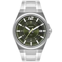 Relógio Masculino Orient Prata Fundo Verde Antigo Data + NF