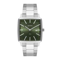 Relógio Masculino Orient Prata Mostrador Verde E Calendário