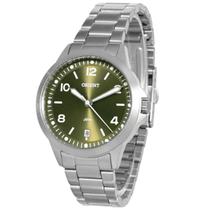 Relógio Masculino Orient Prata Verde Luxo Social Casual Esporte Analógico FBSS1159 E2SX Relógio Masculino Orient Prata Verde Luxo Social Casual Esporte Analógico FBSS1159 E2SX