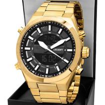 Relógio Masculino Orient Pulseira Dourado Anadigi MGSSA006 G1KX