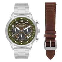 Relógio Masculino Orient Solartech Verde/Prata Pulseira Extra Exclusivo MBSSC292 E2SX Relógio Masculino Orient Solartech Verde/Prata Pulseira Extra Exclusivo MBSSC292 E2SX