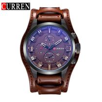 Relógio Masculino Original Curren 8225 Marrom Bracelete Couro