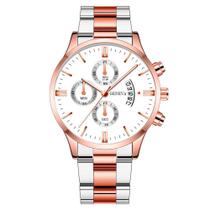 Relógio Masculino Original Geneva Pulso Quartzo Rose Aço