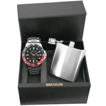 Relógio Masculino Original Seculus de Pulso Prateado