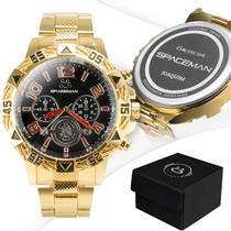 relogio masculino personalizado inox banhado caixa preto presente casual analogico social original
