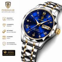 Relógio Masculino Poedagar 615 Quartz Calendário Duplo Aço Inox Resistente à Água 3ATM Relógio Masculino Poedagar 615 Quartz Calendário Duplo Aço Inox Resistente à Água 3ATM