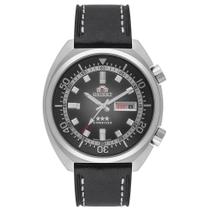 Relogio Masculino Prata Automatico Pulseira Couro Orient