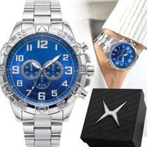 relogio masculino prata + caixa pesado resistente social robusto presente original analogico mostrador preto casual relogio masculino prata + caixa pesado resistente social robusto presente original analogico mostrador preto casual