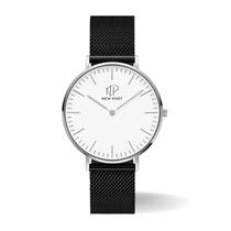 Relógio Masculino prata minimalista pulseira preta 40mm New Port Relógio Masculino prata minimalista pulseira preta 40mm New Port