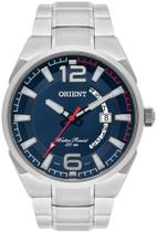 Relógio Masculino Prata Orient Data Original Fundo Azul + NF