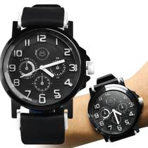 Relogio Masculino Preto Aço Inox Social original branco analogico ajustavel presente casual