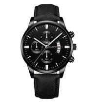 Relógio Masculino Preto Black Motion Design Quartz Prateado