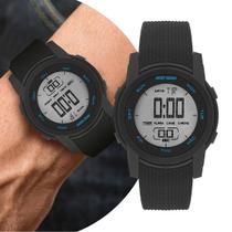 Relógio Masculino Preto Digital Esportivo com Pulseira de Silicone à Prova D Água Com Cronômetro Alarme Calendário e Iluminação Noturna Mormaii