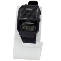 Relógio Masculino pulseira silicone fala hora presente