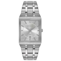 Relógio Masculino Quadrado Calendário Aço Prata - Seculus Relógio Masculino Quadrado Calendário Aço Prata - Seculus