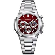 Relógio Masculino Quadrado em Aço Inoxidável Casual Impermeável Quartzo Relógio Masculino Quadrado em Aço Inoxidável Casual Impermeável Quartzo