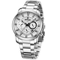 Relógio Masculino Quartzo Cronógrafo Luminoso Aço Inoxidável Impermeavel