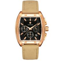 Relógio Masculino Quartzo Esportivo Casual Toneau 3atm à prova d'água Relógio Masculino Quartzo Esportivo Casual Toneau 3atm à prova d'água