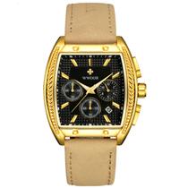Relógio Masculino Quartzo Esportivo Casual Toneau 3atm à prova d'água Relógio Masculino Quartzo Esportivo Casual Toneau 3atm à prova d'água