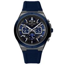 Relogio masculino quartzo multifuncional casual pulseira de silicone impermeavel
