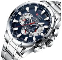 Relógio Masculino Quartzo Pulseira Aço Curren 8363 Original