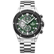 Relógio Masculino Quartzo Pulseira de Aço Inoxidável Casual Esportivo Impermeável