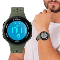 Relógio Masculino Redondo Digital de Pulso Resistente Água Esportivo Academia Xufeng