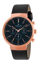 Relógio Masculino Rose Com Pulseira De Couro Preto Oslo OMRSCCVD0001