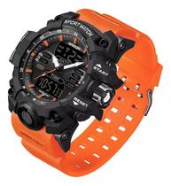 Relógio Masculino Sanda 6126 Militar Tático Black Orange - Smael