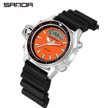 Relógio Masculino Sanda Duplo Dial A Prova D'água Borracha