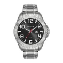 Relógio Masculino Seculus 44267g0svna1 Prata Aço Grande 100m